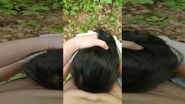Bruneta adora sa suga pula in natura in padure unde este liniste